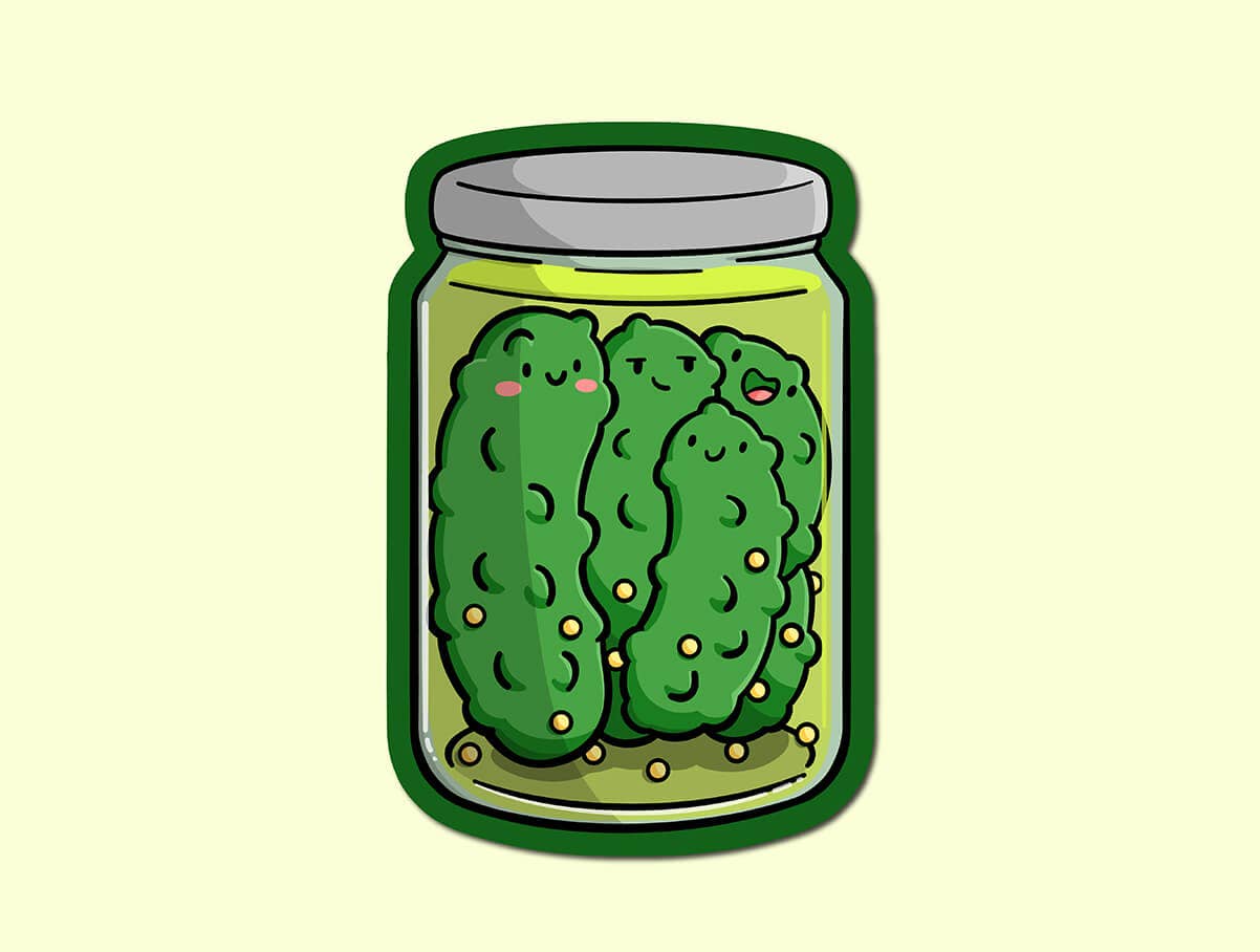 Shop Emily M - Wholesale Sticker - Jar of Pickles Vinyl Sticker