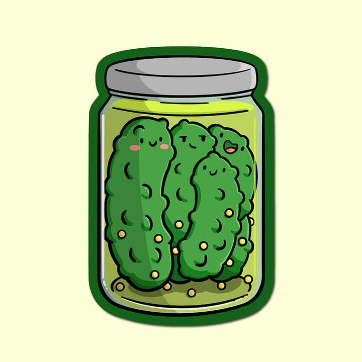 Jar of Pickles Vinyl Sticker for wholesale by Shop Emily M