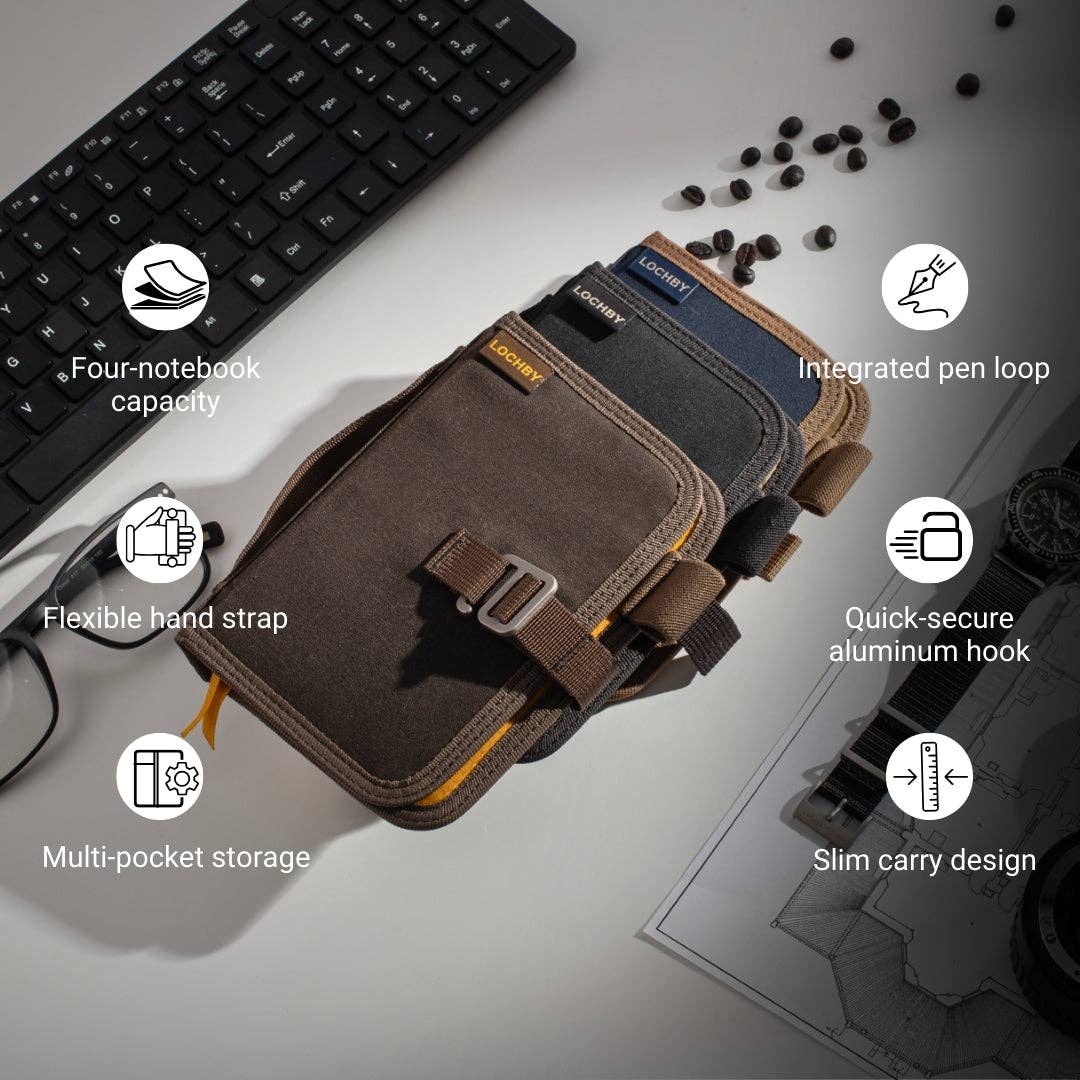 LOCHBY - Vendita all'ingrosso Diari/agende - Mini diario da campo compatto con sistema elastico per 4 taccuini4