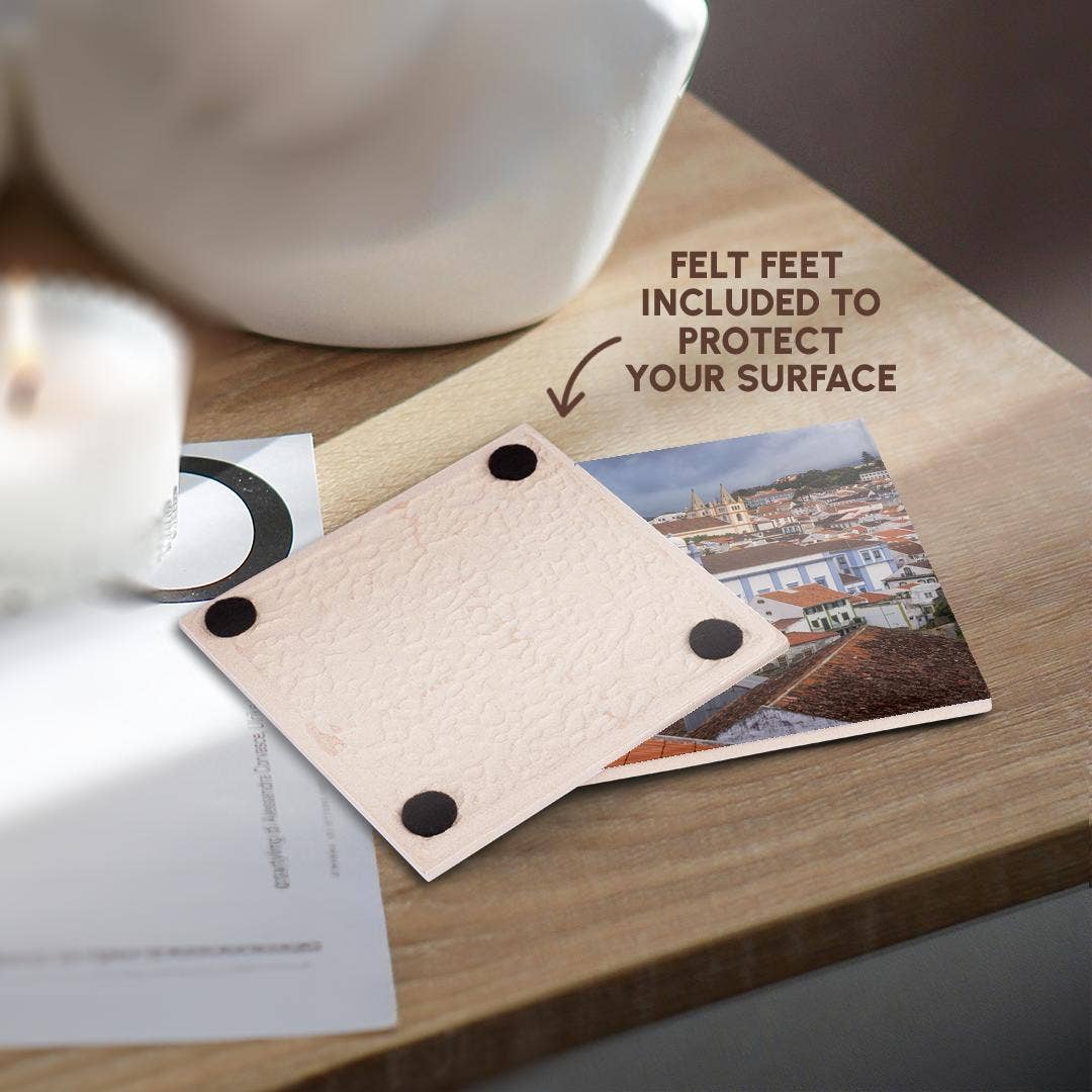 3dRose - Wholesale Coasters - 3dRose, Portugal, Azores, Terceira Island, Angra do Heroismo. Elevated view. , Coaster3