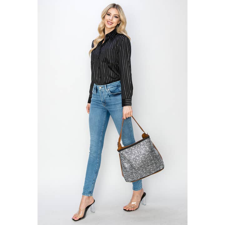 Handbag Express – Bolsa de ombro – Mulher por atacado – Ganga de strass Fashion Hobo10