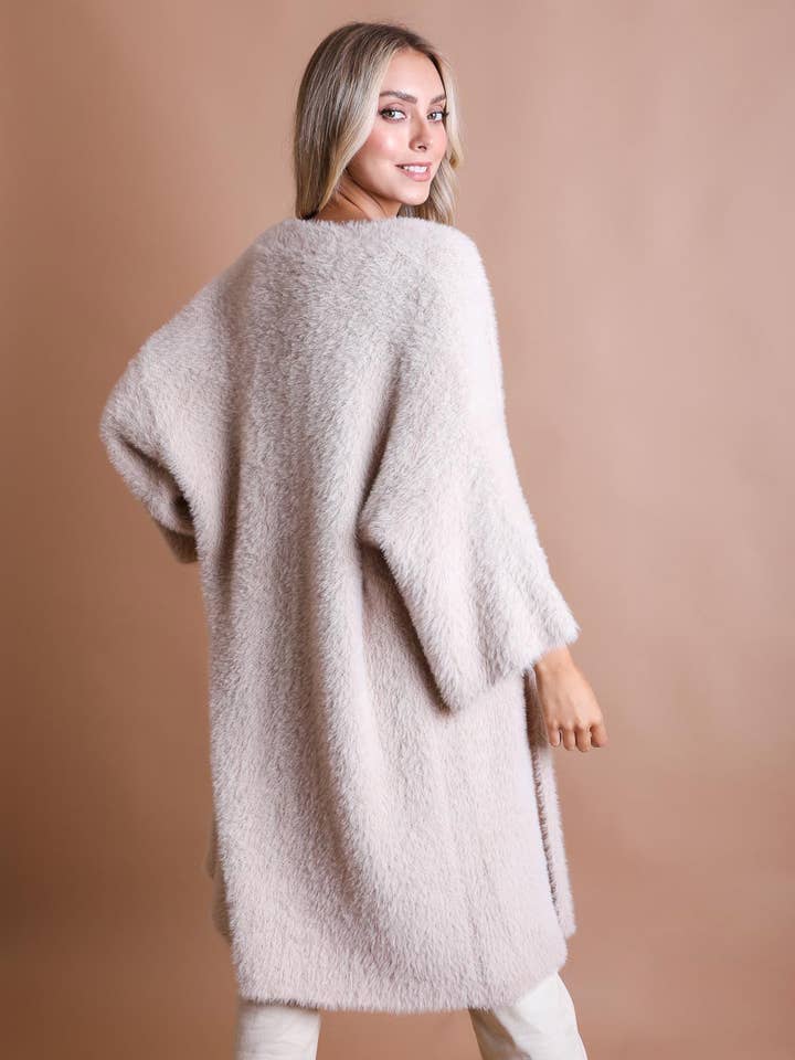 Leto Accessories - Wholesale Cardigan – Women’s - Luxe Winter Faux Mohair Knit Cardigan - Winter 2025 🧡5