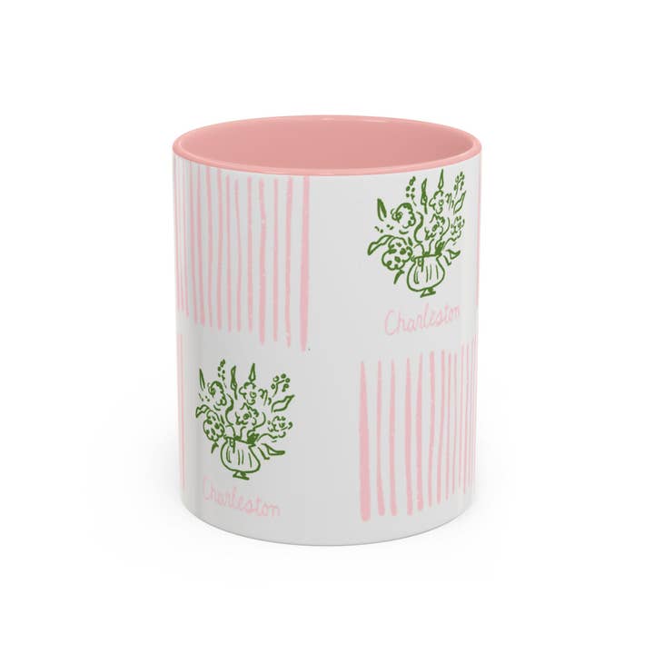 Pink CHARLESTON FLORAL- Mug 15oz for wholesale on Faire