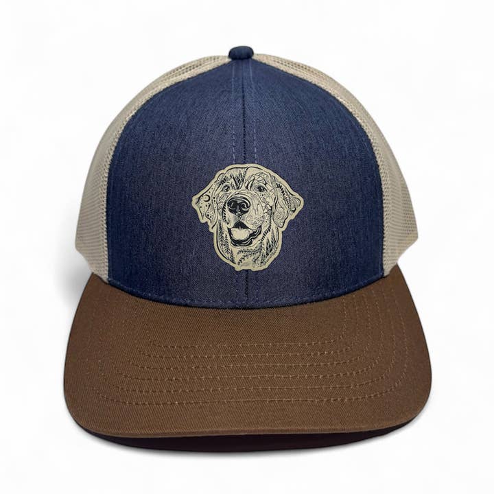 Golden Retriever Trucker hat pick your hat color for wholesale by Wild Slice Designs