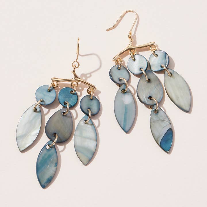 Dangling Mobile Art Shell Earrings for wholesale by Lilla Haven