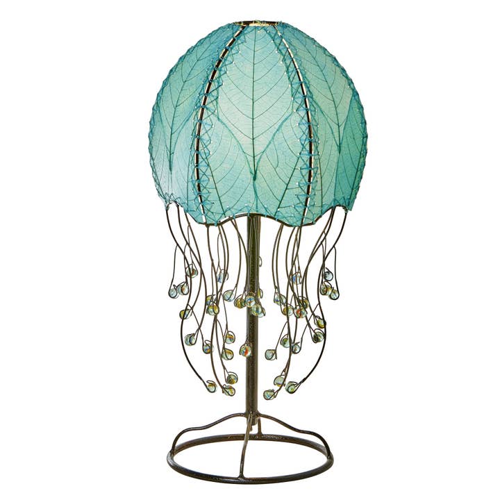 Eangee Home Design - Wholesale Accent/Desk Lamp - Jellyfish Table Lamp Sea Blue, Shade Made of Cocoa Leaves