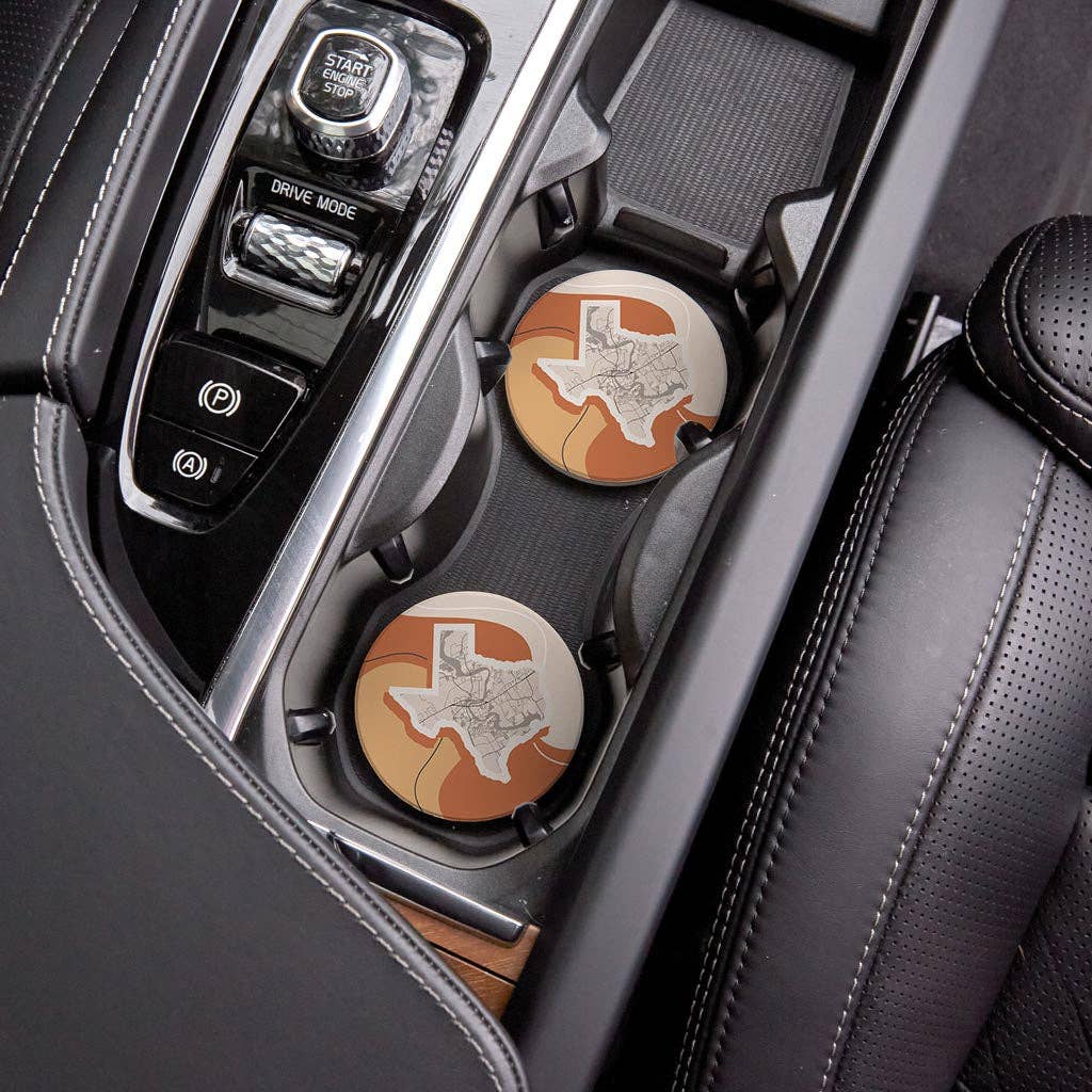 Love Local - Wholesale Car Coaster - Women's - Vintage Groove Fluid Orange Map Granbury Texas7