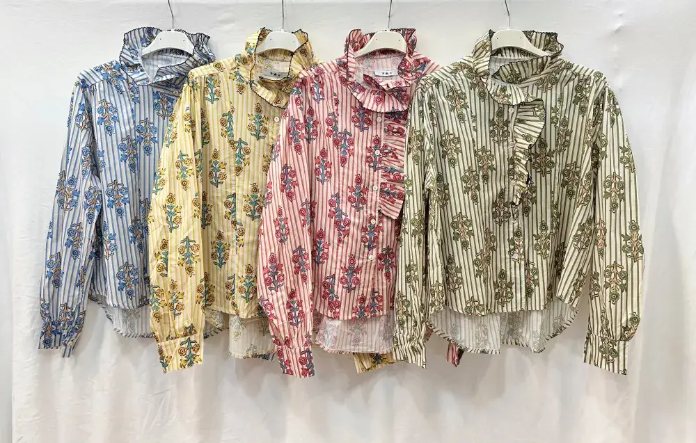 Mimi & Gogo - Vente Chemise à col boutonné – femme - Chemise imprimée à Bohême @7038_ChImpABoheme5