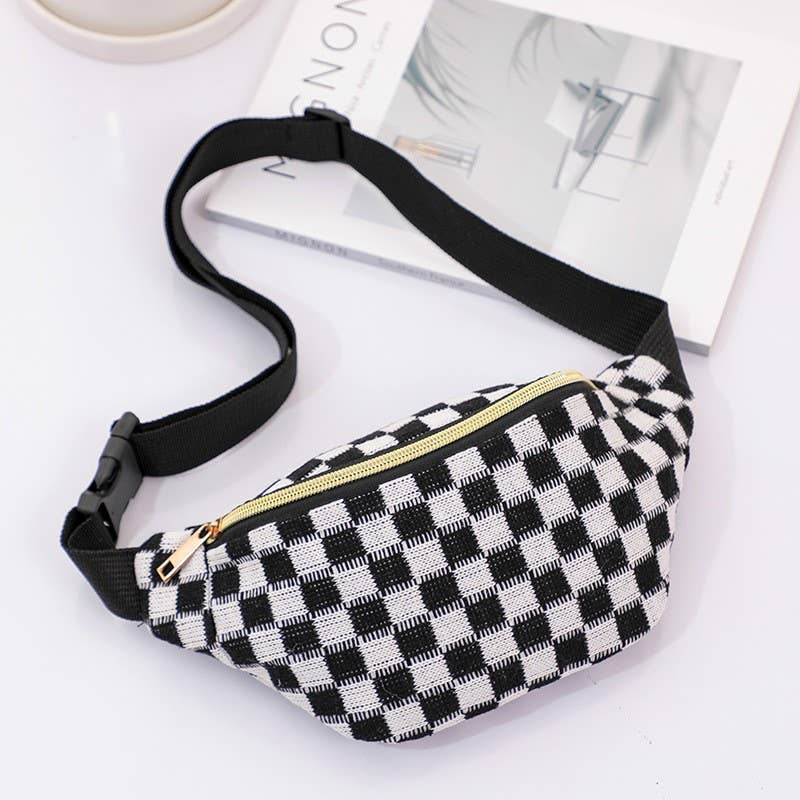 JOSSLYN by wall to wall - Vendita all'ingrosso Borsa a tracolla - Unisex - Marsupio a tracolla checkered regolabile | 40P5451