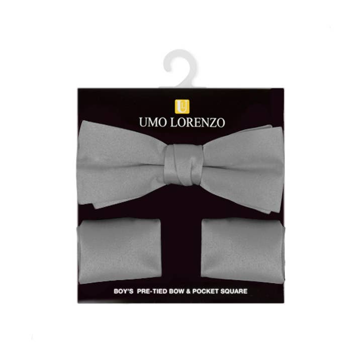 Selini New York - Wholesale Bow Tie - Kids - 100% Poly Satin Boy's Banded Bow Tie and Hanky BBTH13012