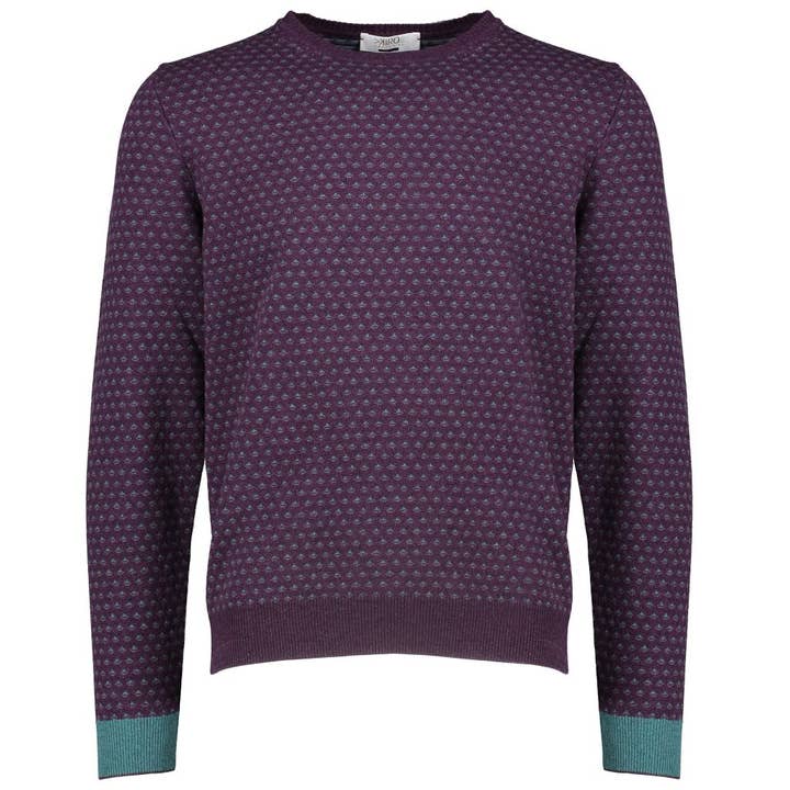 Jersey jacquard con cuello redondo y parches para venta al por mayor de Kiromood