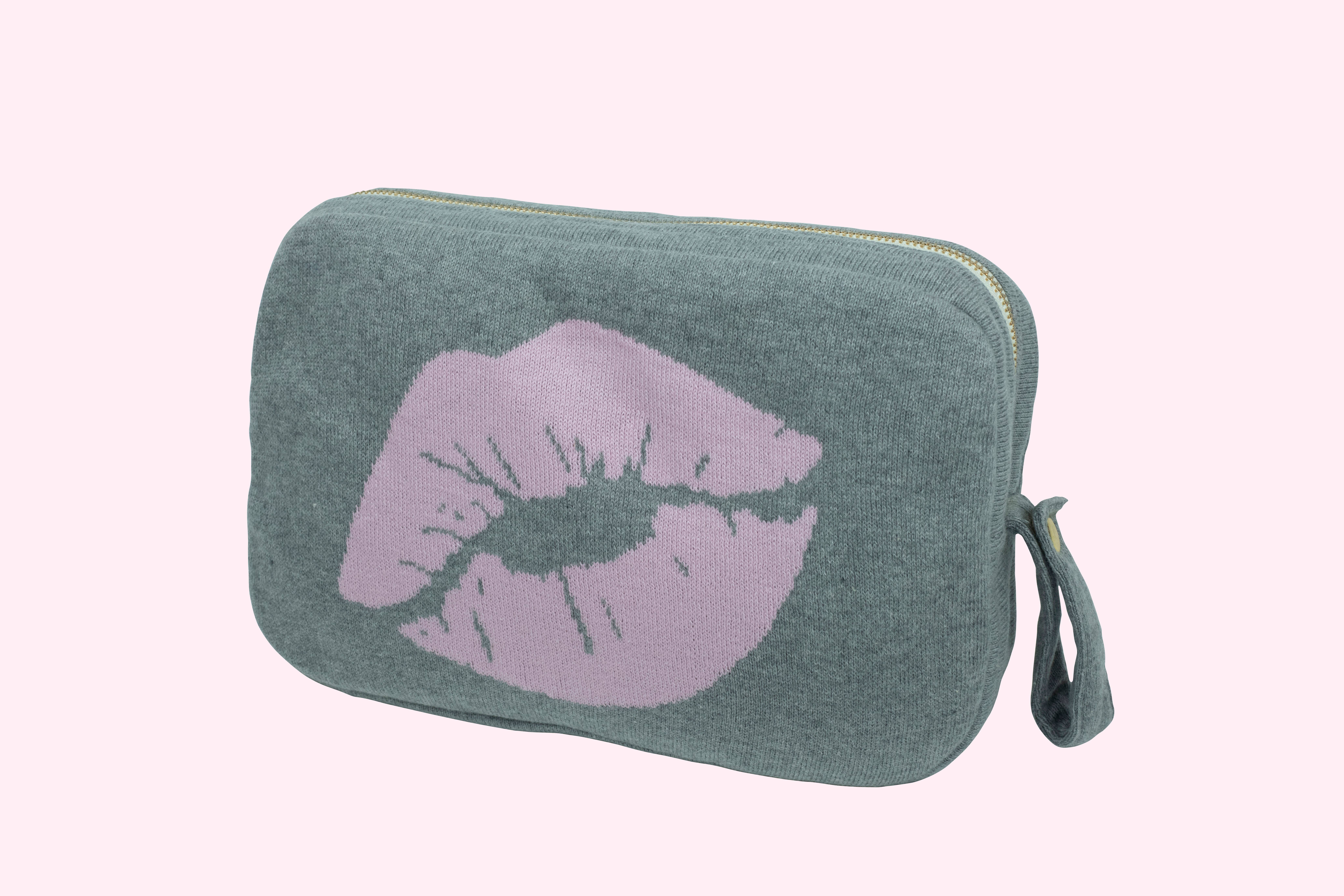 Pink Lemonade – Großhandel Überwurfdecke – Kiss/Lippen - Lt Grau/Pink3