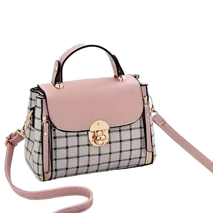 AR New York - Wholesale Crossbody Bag - Women's - 7372 - Plaid Patterned Crossbody Handbag1