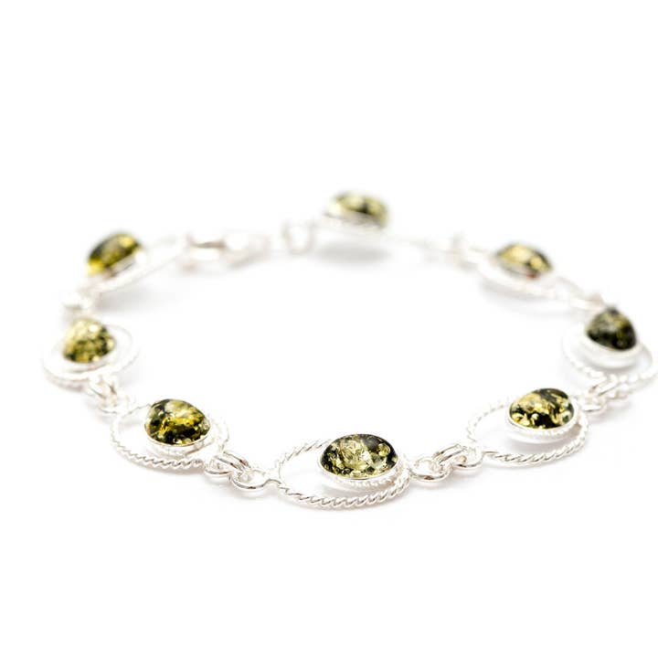 Groene Amber Quintessence Link Armband voor wholesale door Baltic Beauty