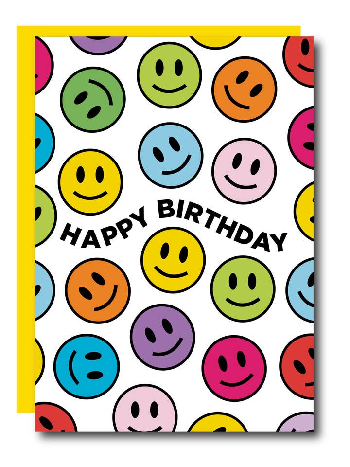 Carte d'anniversaire sourires colorés pour la vente par Studio Soph (We Pay Your Import Fees - We Ship DDP)