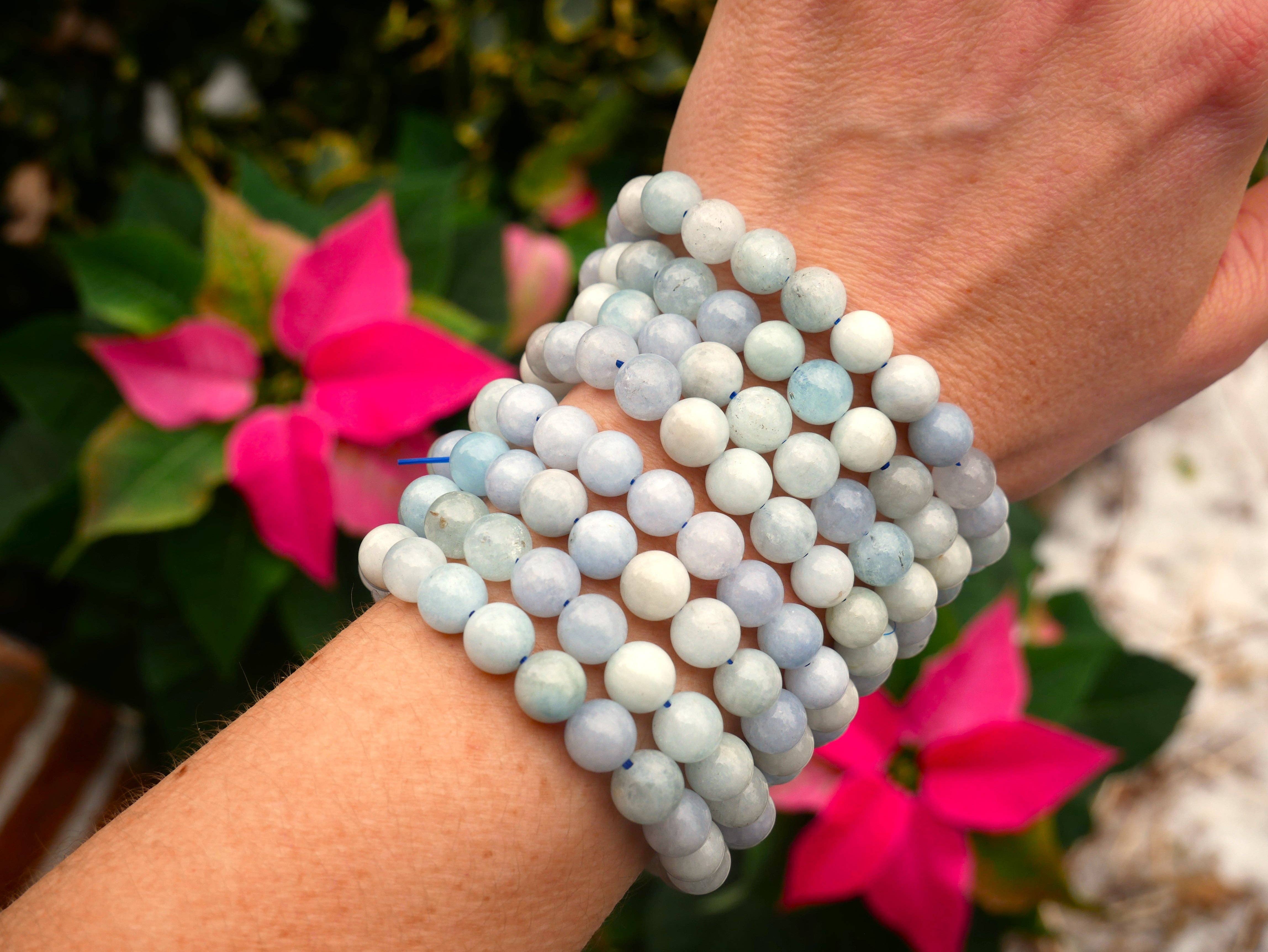 The Healing Sanctuary - Wholesale Prayer Beads Bracelet - Aquamarine Beaded Bracelet 8mm3