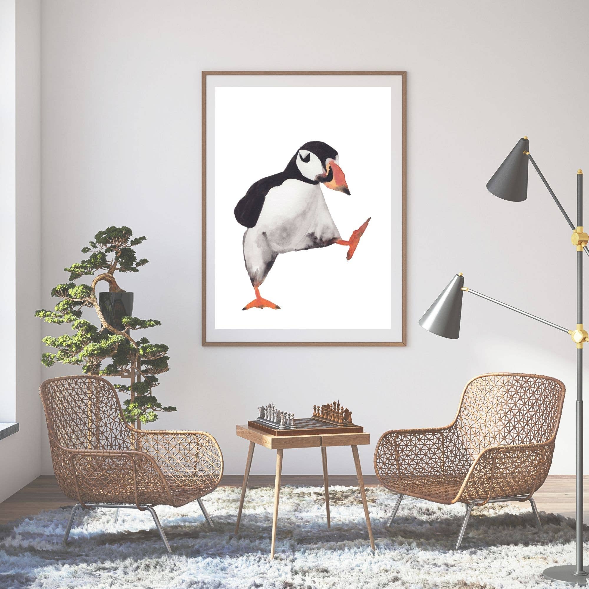 Rebecca Swan Art + Design - Wholesale Art Print - Dancing Puffin Art Print1