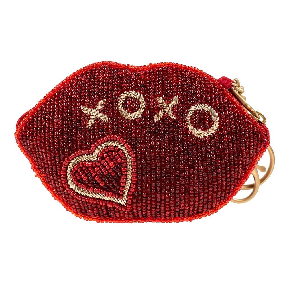 Mary Frances Accessories - Wholesale Coin Purse - Women's - XOXO Beaded Lips Coin Purse/Key Fob1