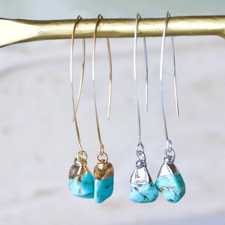 Mesa Blue - Wholesale Dangle Earrings - Turquoise Nugget Drop Earrings4