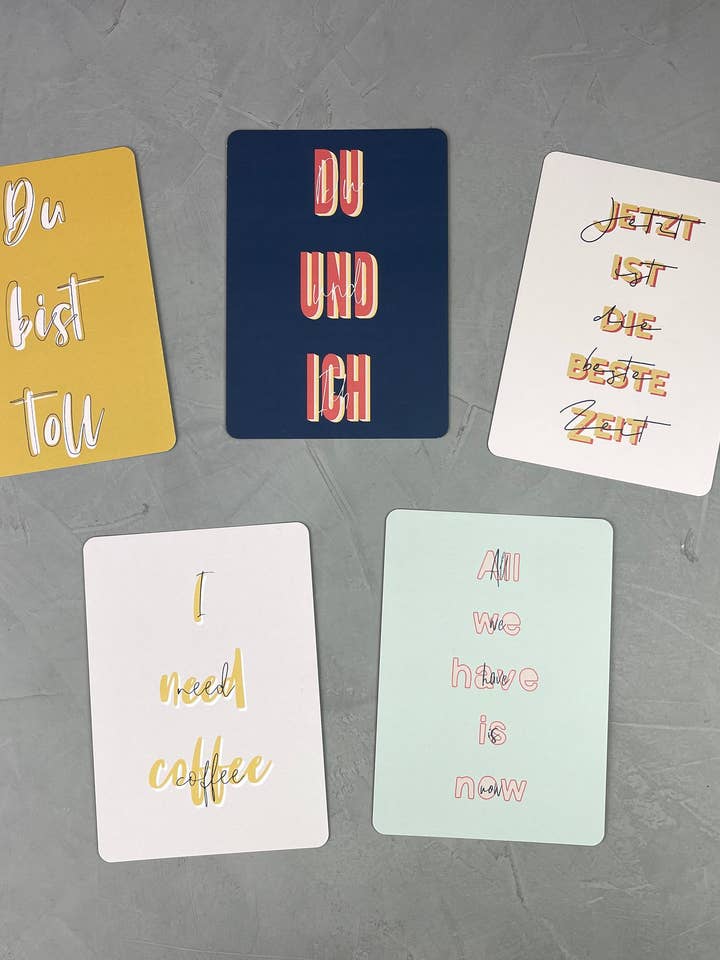 Postcards set of 5: sayings for wholesale by von.anne