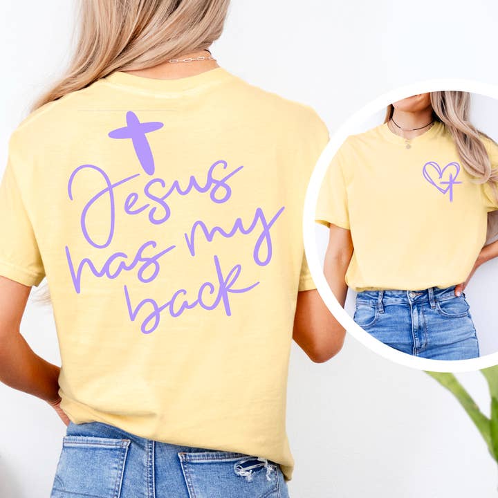 Shoppe SHC - Vente T-shirt à imprimés – femme - T-shirt graphique "Jésus me soutient" | Comfort Colors1