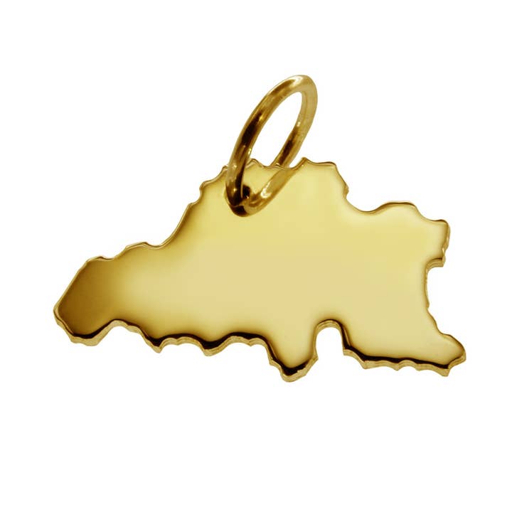 Pendentif chaîne en forme de carte de la Belgique pour la vente par S.W.w. Schmuckwaren GmbH