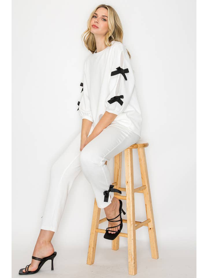 Joh Apparel - Wholesale Pants - Women's - Jelina Knit Pant with Ribbons