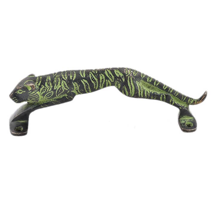 1 pezzo maniglie in ottone a forma di tigre per armadi e cassetti (oro) per la vendita all'ingrosso da parte di Daana Paani LLC