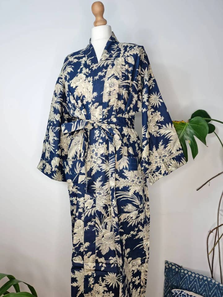 Pure Cotton Handprinted House Robe for wholesale by Essential Designs London