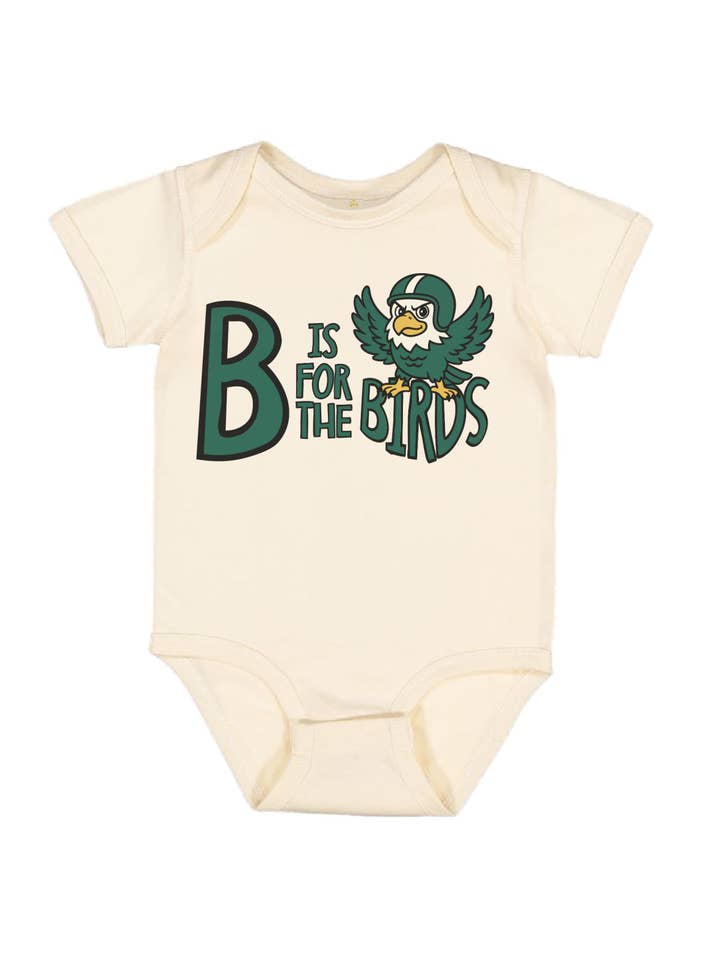 B is for the Birds Infant Philly Baby Bodysuit for wholesale by Mackenzie Madison of Philadelphia