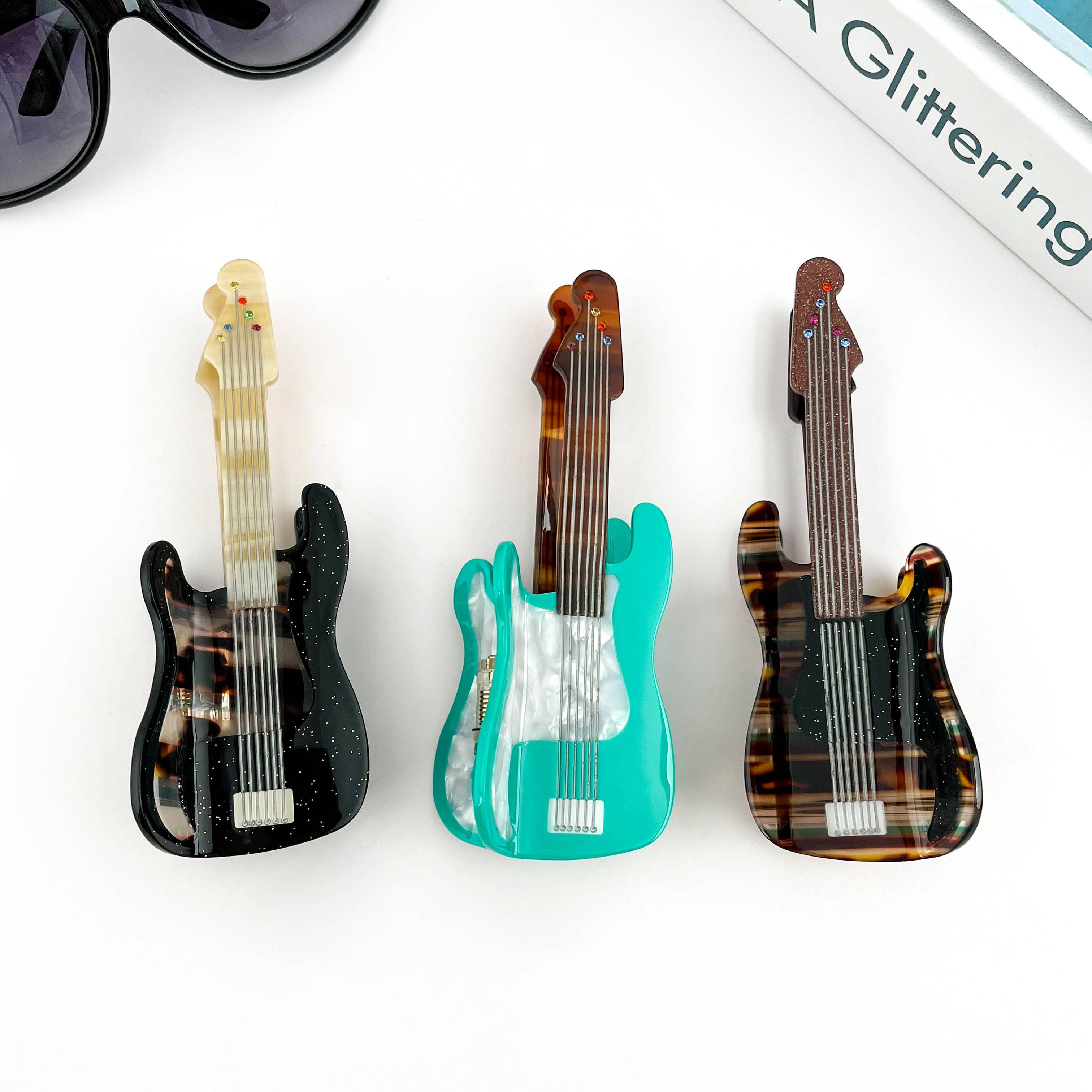 SoapElenGlen – wholesale Hair clip – Women’s – Acetate Electric Guitar Hair Clip, Rock Band Claw Clip6