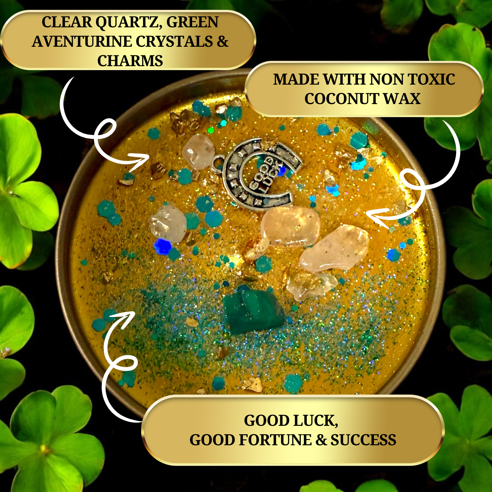 Gold Good Luck Magic Spell Candle for wholesale on Faire2