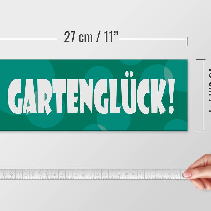 Femer - Wholesale Sign - Gartenglück 27 x 10 cm Garden Paradise Garden Wooden Sign3