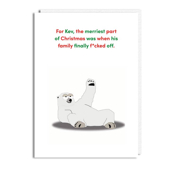 Funny Christmas Card - ‘Kev’ for wholesale by The Buddy Fernandez Card Company