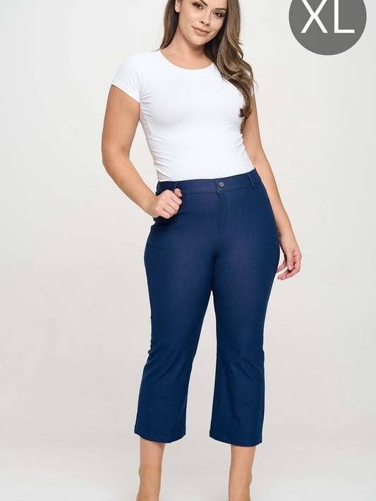 Pantalon classique pour femmes à jambe droite et coupe courte pour la vente par Yelete