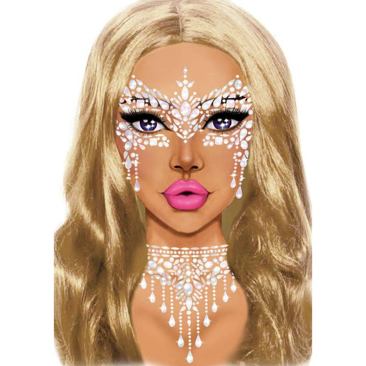 Leg Avenue - Wholesale Body Glitter/Shimmer - Masquerade Choker Rhinestone Stick-On Jewels1