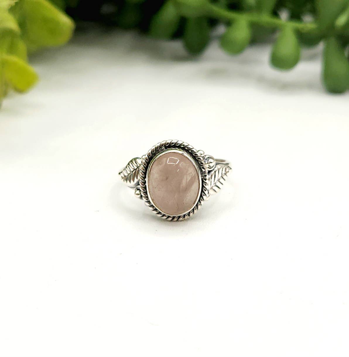 Meraki Gemstones – wholesale Cocktail/statement ring – Rose Quartz Semi-Precious Gemstone Sterling Silver(925) Ring3