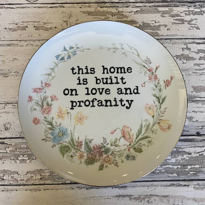 pretty little creeps - Wholesale Decorative plate/dish/bowl - Upcycled Funny Plates, Love and Profanity ,Gift Shop
