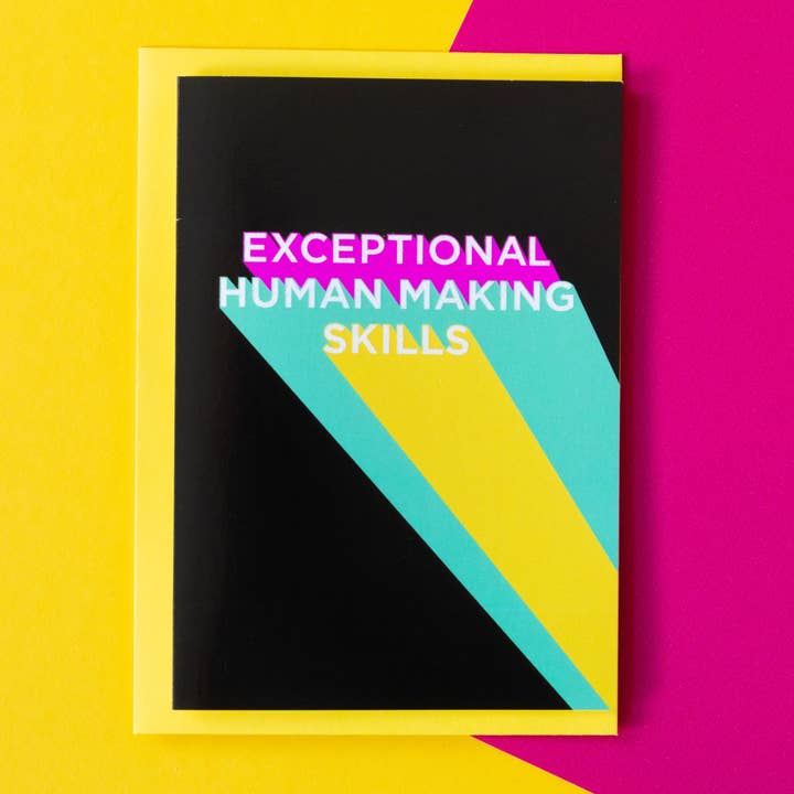 Funny New Baby Card - Human Making Skills for wholesale by BETTIE CONFETTI