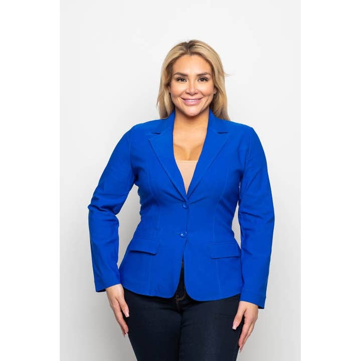 BLAZER MIT KRAGEN UND KNOPFLEISTE IN ÜBERGRÖSSE für den Großhandel von Curve Market