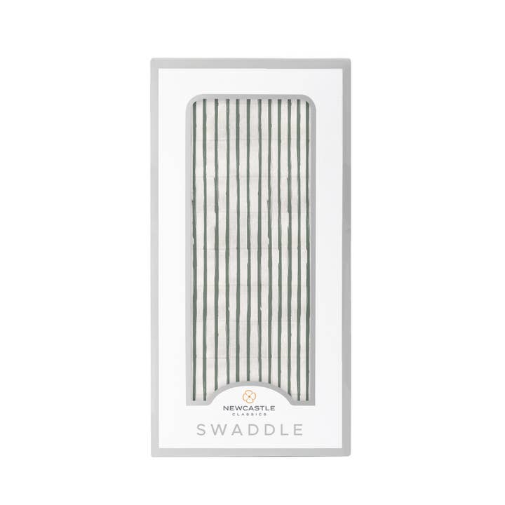 Newcastle Classics - Wholesale Swaddle - Baby - Sage Green Stripe Bamboo Swaddle