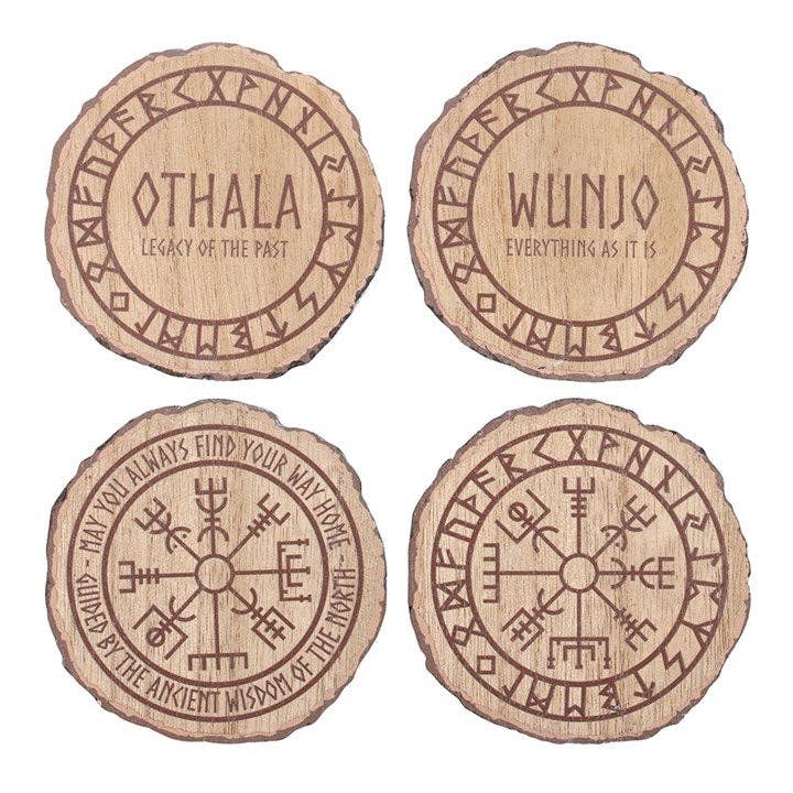 Something Different Wholesale - Wholesale Coasters - Set of 4 Norse Mythology Wood Slice Coasters1