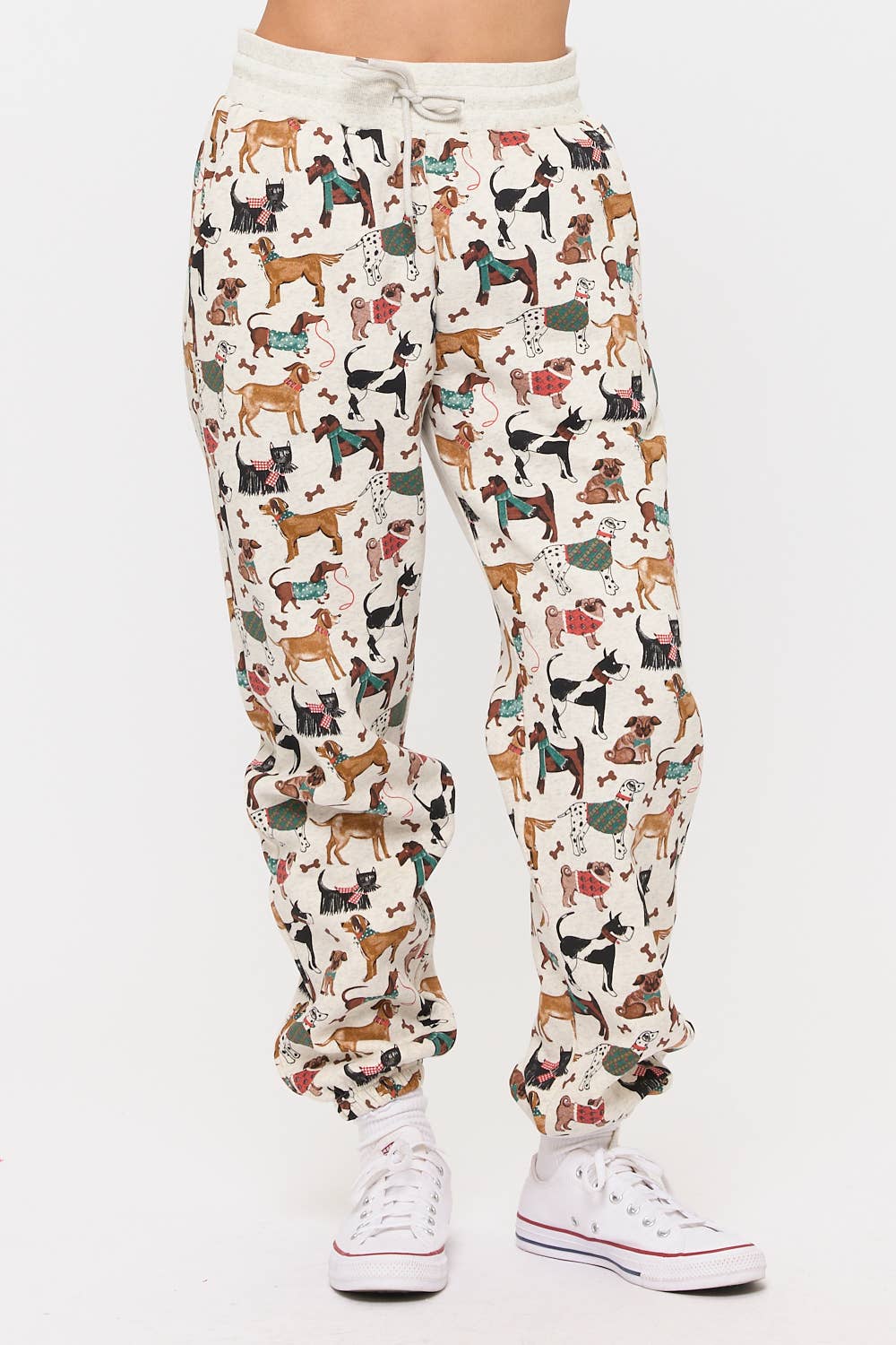 SM WARDROBE - Wholesale Lounge Sweatpants/Joggers - Women's - HOLIDAY DOGS PRINT SWEATPANTS1
