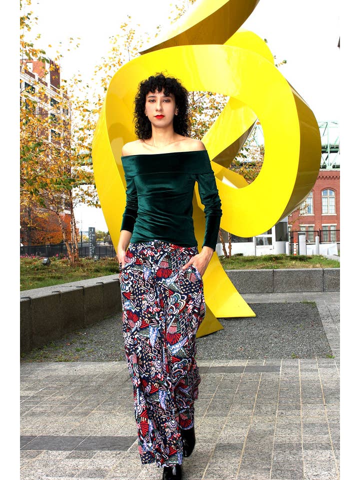 Rachel Walters Collection - Wholesale Blouse - Women's - Green Velvet Hazel Top4