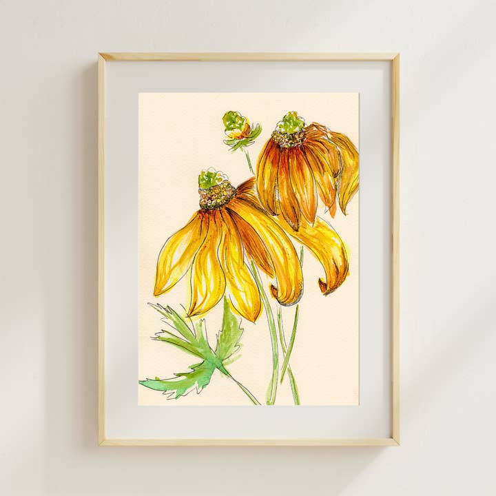 Wildflower Watercolor Print Botanical Wall Art for wholesale by Wild Botanical Atelier