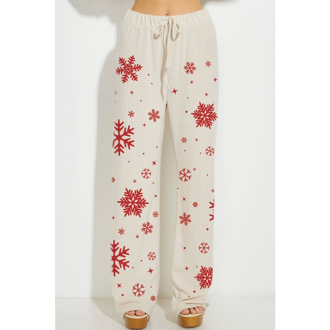 Phil Love - Vendita all'ingrosso Completo top e pantaloni (NON loungewear) - Donna - Set di abbigliamento da salotto in morbida spazzola Snowflake Allover8