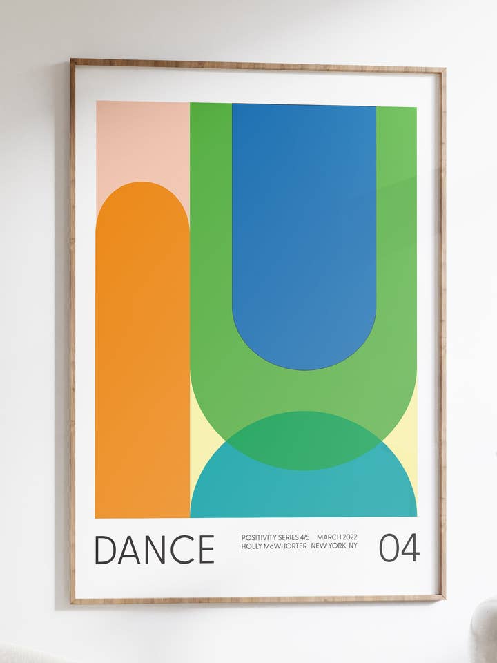 Positivity Series #4: DANCE Framed Art Print by Holly McWhorter for wholesale by HOLLY MCWHORTER