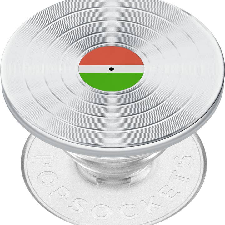 Popsockets Phone Grip - Backspin 45 RPM Silver for wholesale by PopSockets