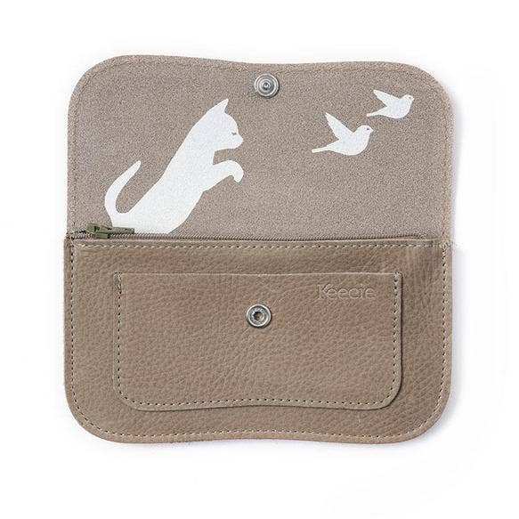 Keecie – wholesale Plånbok - Dam – Plånbok Cat Chase Medium i mossgrön använt utseende1