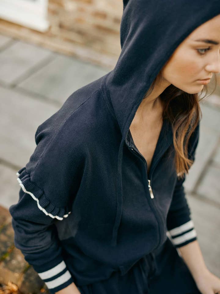 Adelita Hoodie - Marineblauw/lichtgrijs gemêleerd voor wholesale door LAM Clothing
